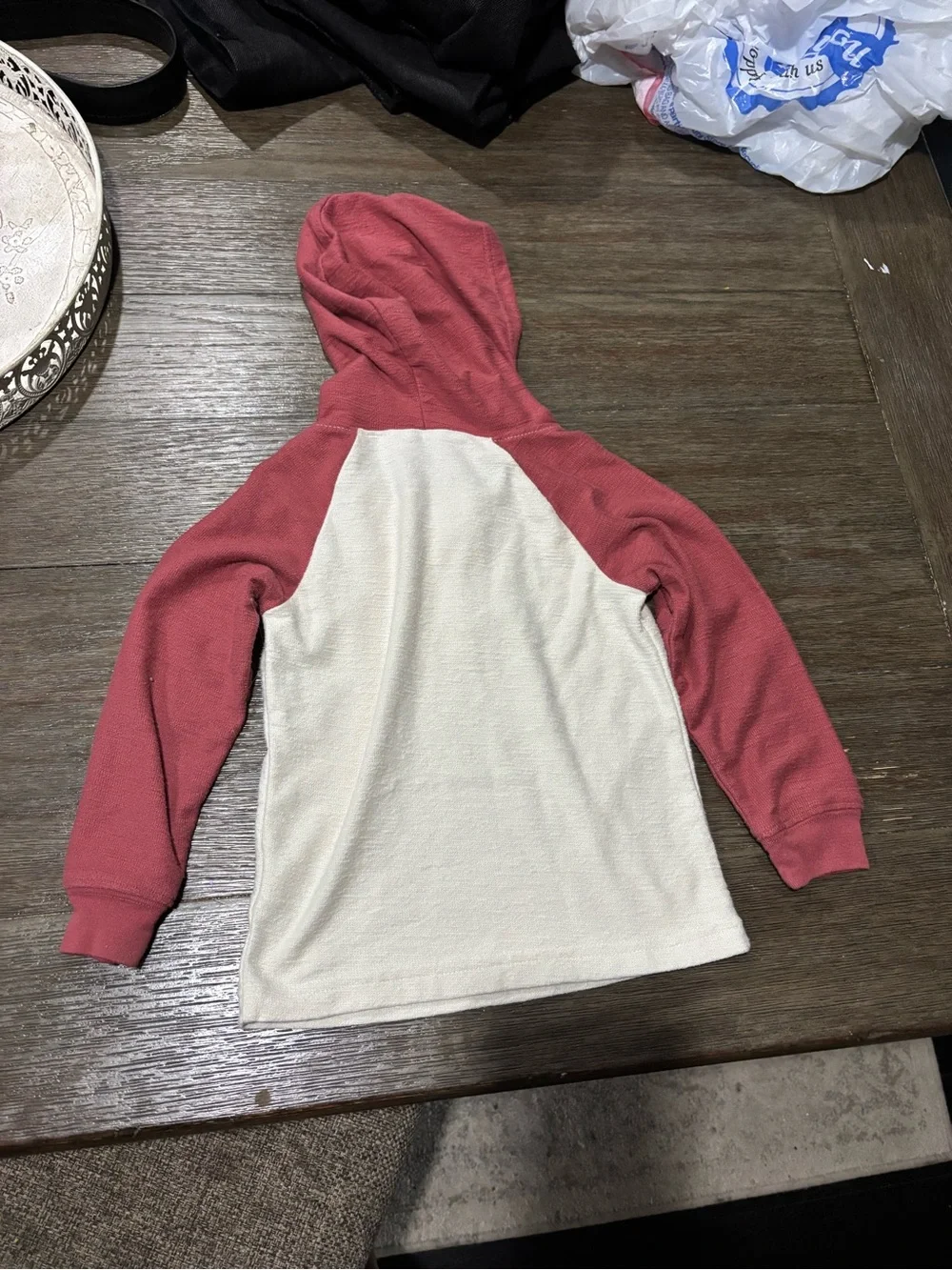Carter's Two-Tone Hooded Henley - Rose & Cream